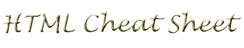 HTML Cheat Sheet